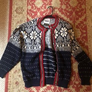 Vintage 80s Alps Wool Snowflake Sweater Cardigan
